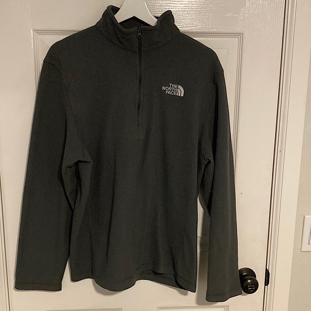 The North Face Gray Quarter Zip Long Sleeve Fleece Pullover